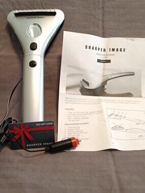 12V Heated Ice Scraper by Sharper Image with LED Work Light & Squeegee
